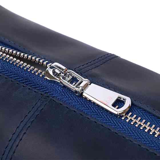 Добротная кожаная косметичка Shvigel 16401 Синий Киев