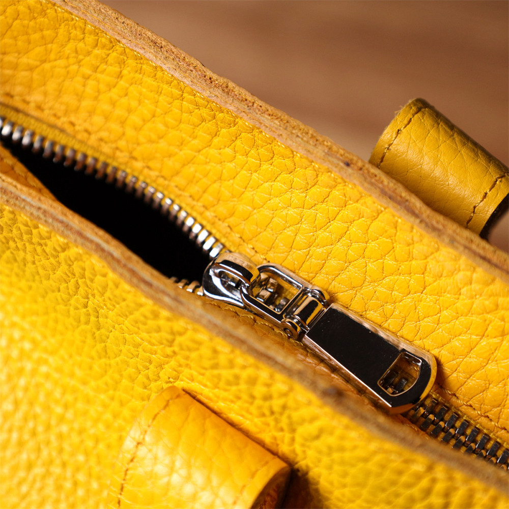 Місткий жіночий шоппер із натуральної шкіри Shvigel sale_15156 Жовтий Київ - фото 8