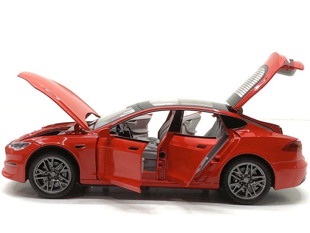 Машина Автосвит Tesla S инерционная открываются двери капот багажник 21см Красная (AP-1956) Чернігів - фото 7