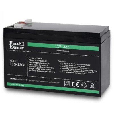 Батарея LiFePo4 Full Energy 12В 8Аг, FEG-128 (FEG-128) Винница - изображение 1
