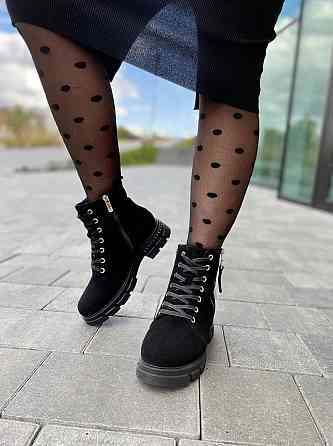 MILLI GOLD Черевики жіночі MILLI GOLD чорні замша натуральна зима висота 13см розмір 37 (2748) Коломия