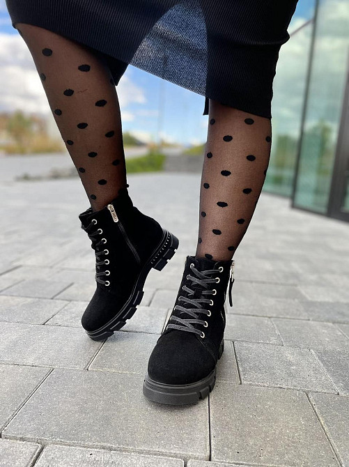 MILLI GOLD Черевики жіночі MILLI GOLD чорні замша натуральна зима висота 13см розмір 37 (2748) Коломия - фото 5