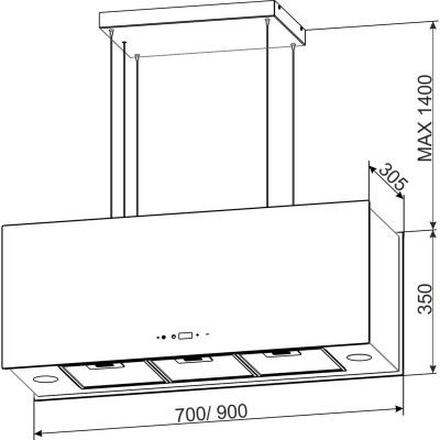 Витяжка кухонна GRANADO Segovia 4914-1200 black glass (GCH859411) Вінниця - фото 5