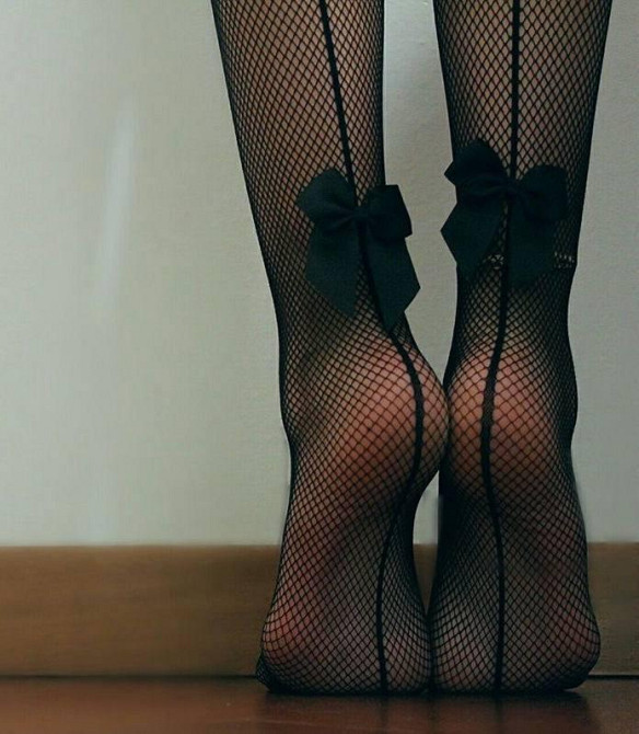 Женские черные колготки - сеточка с отделкой Одесса - изображение 3
