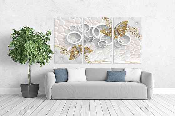 Модульная картина в гостиную / спальню    Золоті метелики    ART-032_3A 70х130 см Киев