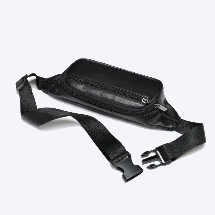 Сумка бананка мужская кожаная, Повседневная мужская сумка на грудь поясная бананка черная IX-18 Львов - изображение 10