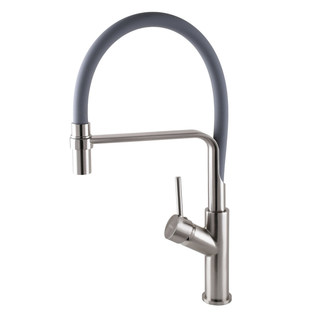 Змішувач для кухні Globus Lux DENVER Flex GDF-32-08-02 Сталь-Сірий Гофроїзлив, латунь Київ - фото 3