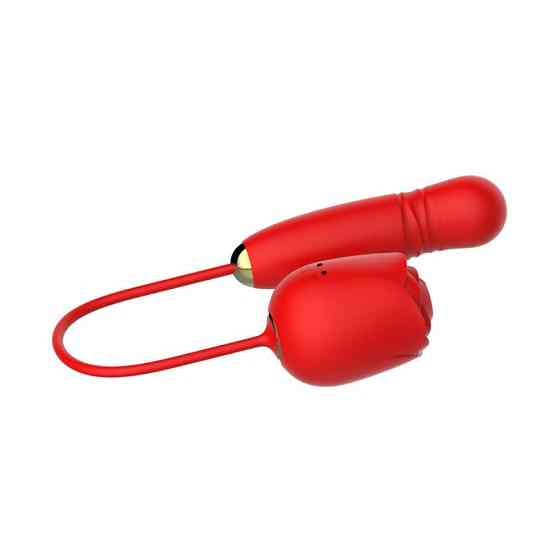 Вакуумный стимулятор в виде розы Every Night Toys с пульсацией, красный Sex Aura Киев
