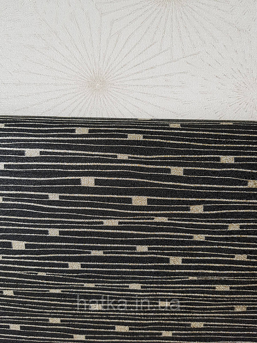 Шпалери вінілові на флізеліні AS creation The Bos 0.53х10 смужки дощиків золотисті на чорному Київ - фото 2