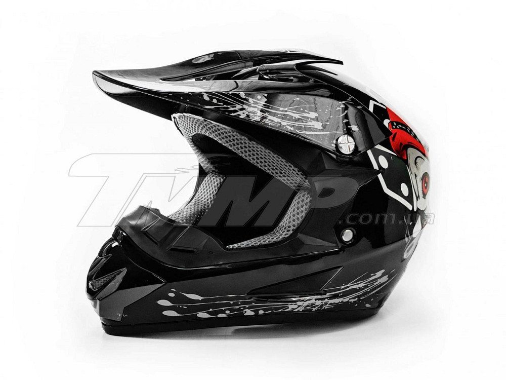 Шлем детский кроссовый (чёрный, глянец) Мукачево - изображение 1