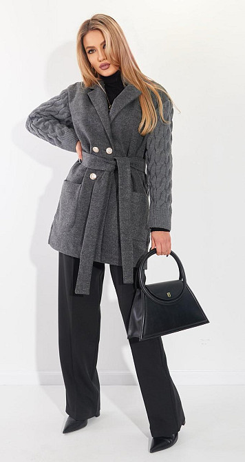 Комбіноване пальто (42) Київ - фото 3