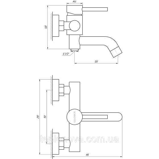 Смеситель для ванны Globus Lux ALPEN SBT1-102L Черновцы