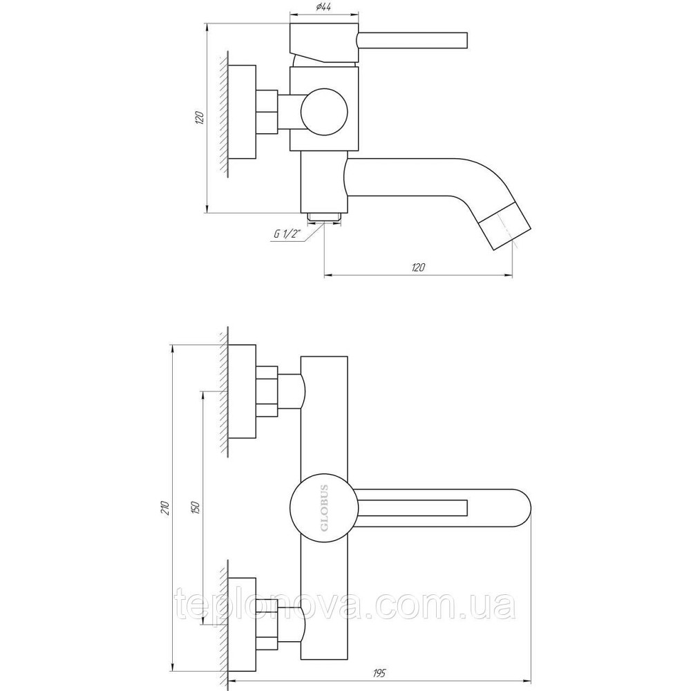 Змішувач для ванни Globus Lux ALPEN SBT1-102L Чернівці - фото 4