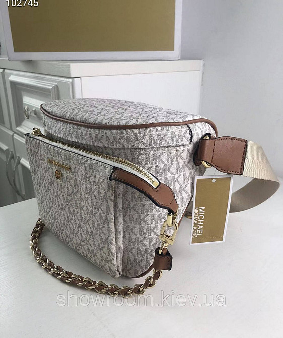 Жіноча сумка "бананка" на груди і на пояс MK Slater бежева Київ - фото 2