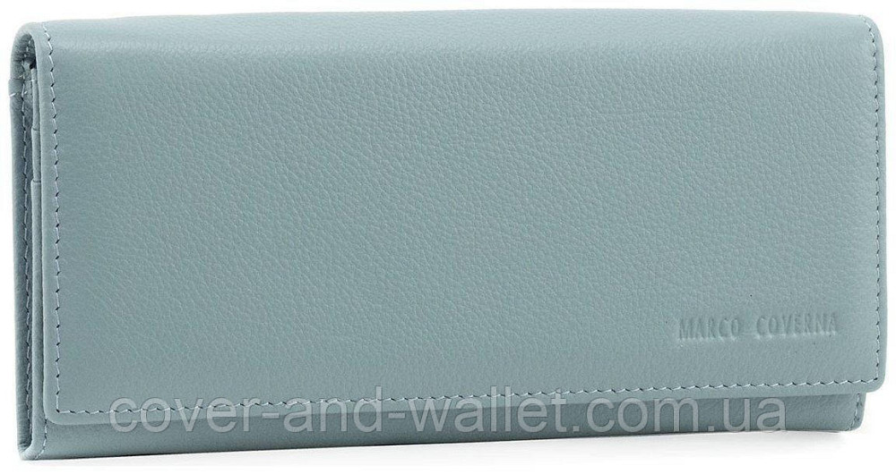 Жіночий гаманець із м'якої натуральної шкіри з магнітною фіксацією блакитного кольору Marco Coverna 1413-11 Київ - фото 1
