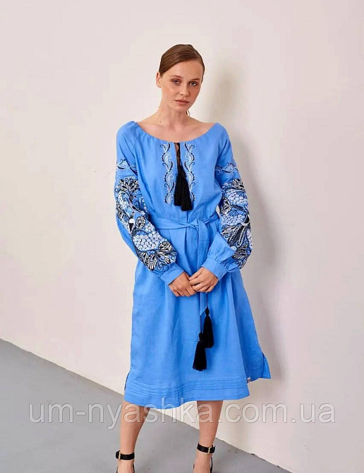 Жіноча лляна вишита сукня Петриківка-Жар-Птиця Кривий Ріг - фото 2