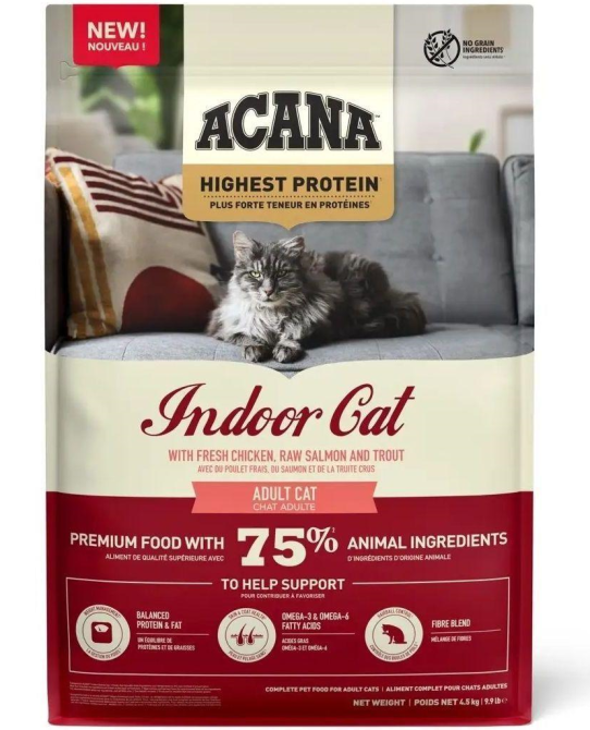 Acana Highest Protein Indoor Cat Recipe (Акана Хайест) сухий корм беззерновий для дорослих домашніх котів Запоріжжя - фото 1