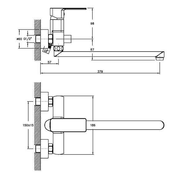 Змішувач для ванни Haiba Kubus 006   ( HB0793 ) 37815 Харків