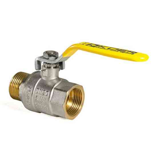 Кран кульовий KOER KR.215.G - 3/4" FM ГШВ YELLOW, ручка "важіль" жовта (KR0117) Київ