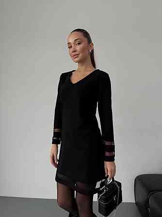 Женское стильное праздничное платье со вставками из сетки свободного фасона креп дайвинг + сетка 54/56 Одесса