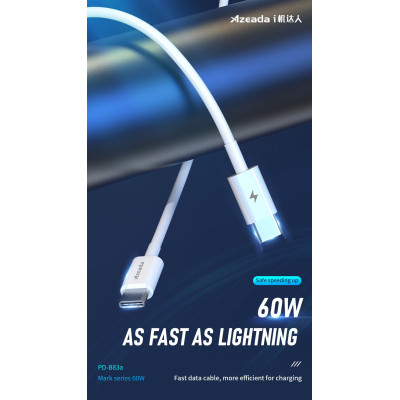 Дата кабель USB-C to USB-C 1.0m PD-B83a 60W Proda (PD-B83a-WHT) Вінниця - фото 2