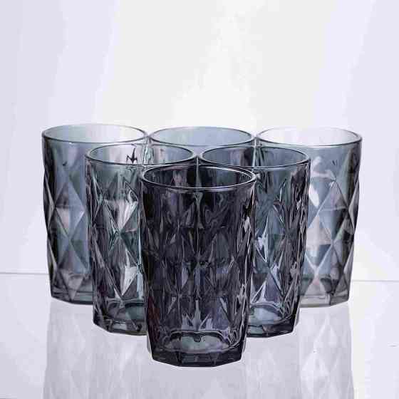 Набір склянок Fractal 6 штук по 300 мл HP-19-270 прозорий стакани для напоїв газованки лимонаду Коломия