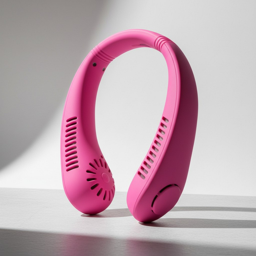 Вентилятор на шию Cat-neck Fan міні портативний USB X5 Рожевий Одеса - фото 2