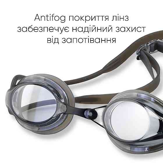 Окуляри для плавання Renvo Mavo Уні Anti-fog Чорний, Сірий OSFM (2SG110-02) Київ