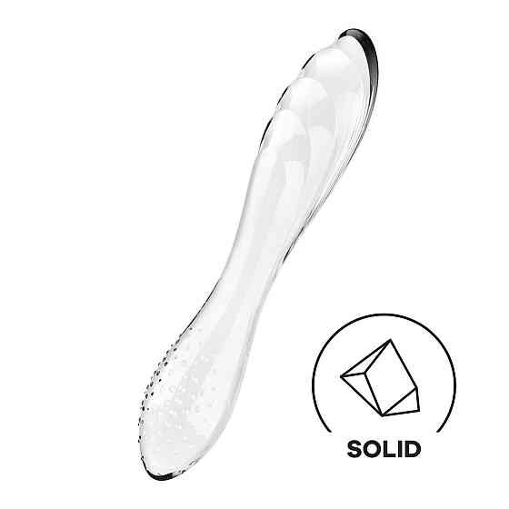 Двосторонній скляний дилдо Satisfyer Dazzling Crystal 1 Transparent, дуже міцний, без стопера Sex Aura Київ