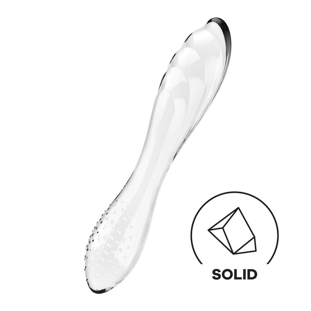Двосторонній скляний дилдо Satisfyer Dazzling Crystal 1 Transparent, дуже міцний, без стопера Sex Aura Київ - фото 1