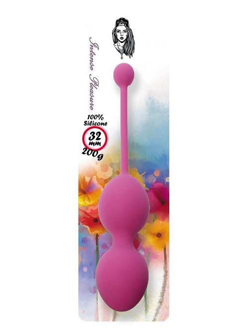 Вагінальні кульки - Silicone Kegel Balls Dark Pink, 32 мм, 200 г Sex Aura Київ - фото 2