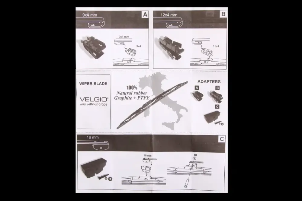 Щетка стеклоочистителя для грузовиков 55 см (22) Velgio Cargo (3 адаптера) Винница - изображение 3