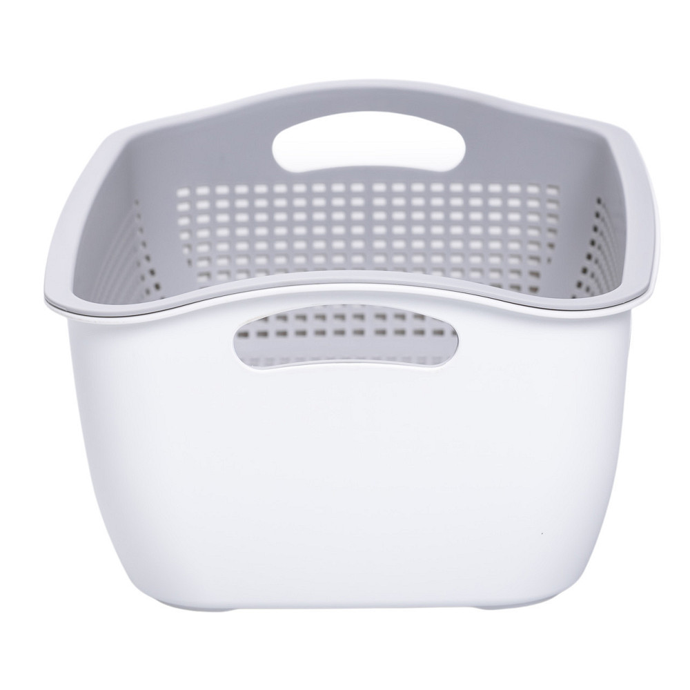 Корзина-друшлак 2 в 1 для мытья овощей, фруктов и зелени 29.5×21×11 (см) Серый HP-45-6G Киев - изображение 6