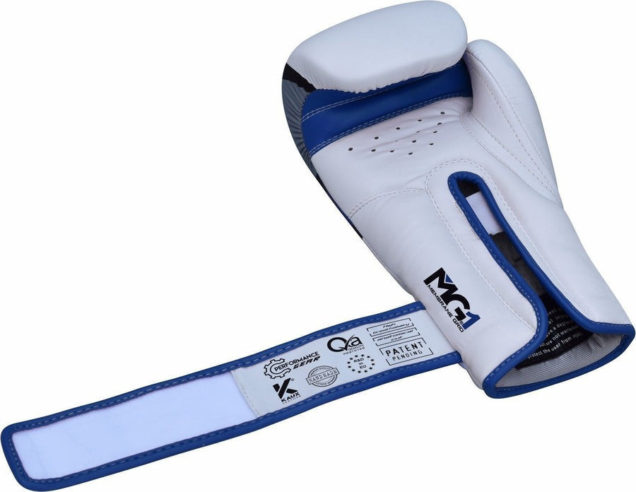 Рукавиці боксерські шкіряні професійні для тренувань і спарингу RDX F7 Ego Blue 14 унцій Київ - фото 18