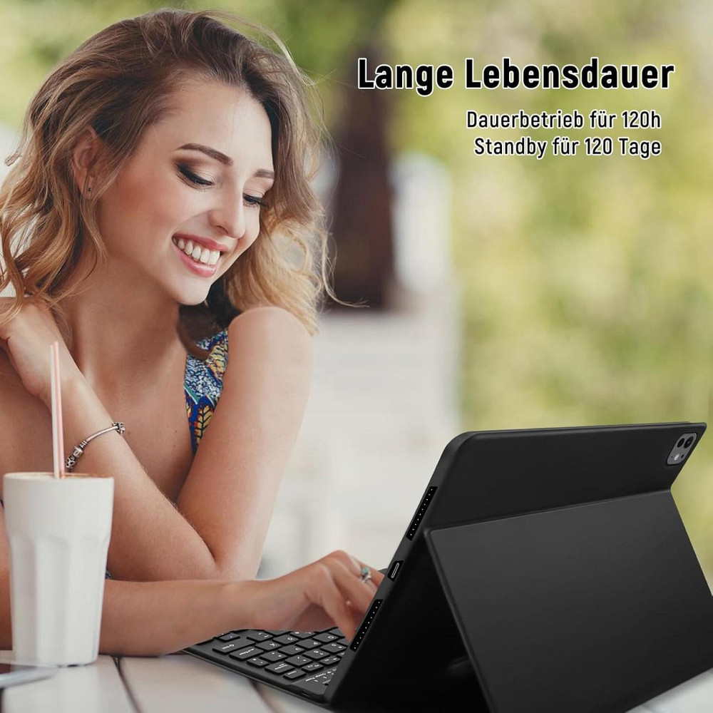 Чехол для iPad Pro 11 2024 M4 с QWERTZ Bluetooth клавиатурой съемный магнитный подставка держатель для Apple Киев - изображение 3