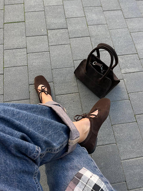 SEE SEVEN Балетки жіночі SEE SEVEN 1770 шоколадні (весна-осінь, замша натуральна) (5848) Коломия - фото 8