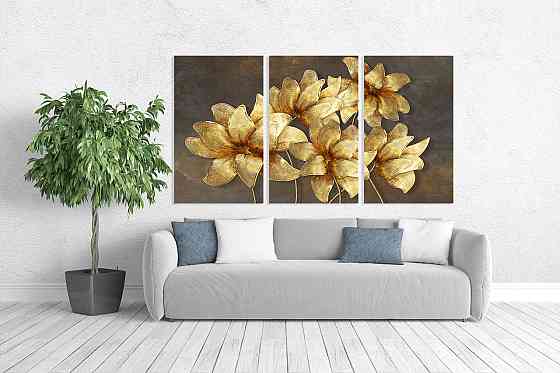 Модульна картина у вітальню/ спальню     Квіти      ART-040_3A 100х150 см Київ