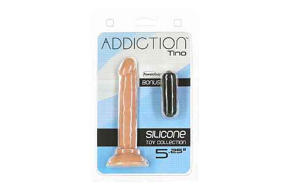 Фаллоимитатор ADDICTION Tino 5.25″ Silicone Dildo, присоска, диаметр 1,9 см, вибропуля в подарок Sex Aura Киев
