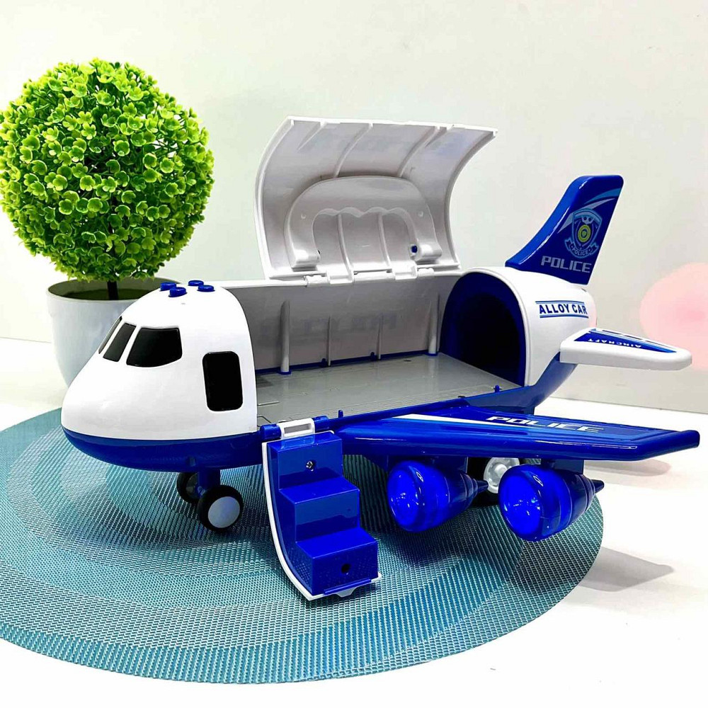 Літак вантажний звук підсвічування парогенератор інерція гумові колеса масштаб 1:64 Синій (660 A-311) Чернігів - фото 7