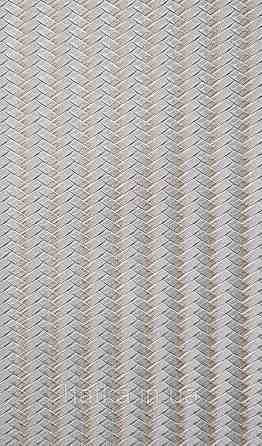 Обои винил на флизелине AdaWall Omega1.06х10 геометрия 3д полосы зигзаг структурные беж серые золото 23206-4 Киев