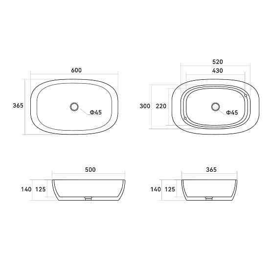 Раковина-чаша Qtap Cardinal 600х380х140 мм White QT04116257W Київ
