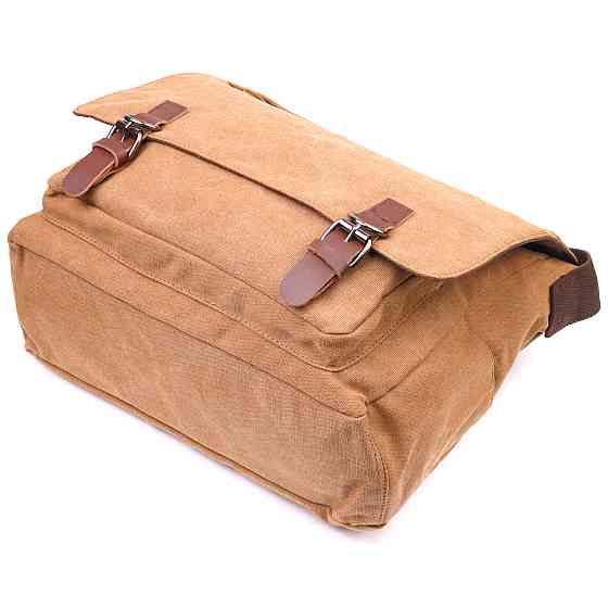 Велика сумка для ноутбука з клапаном із текстилю 21242 Vintage Коричнева Київ