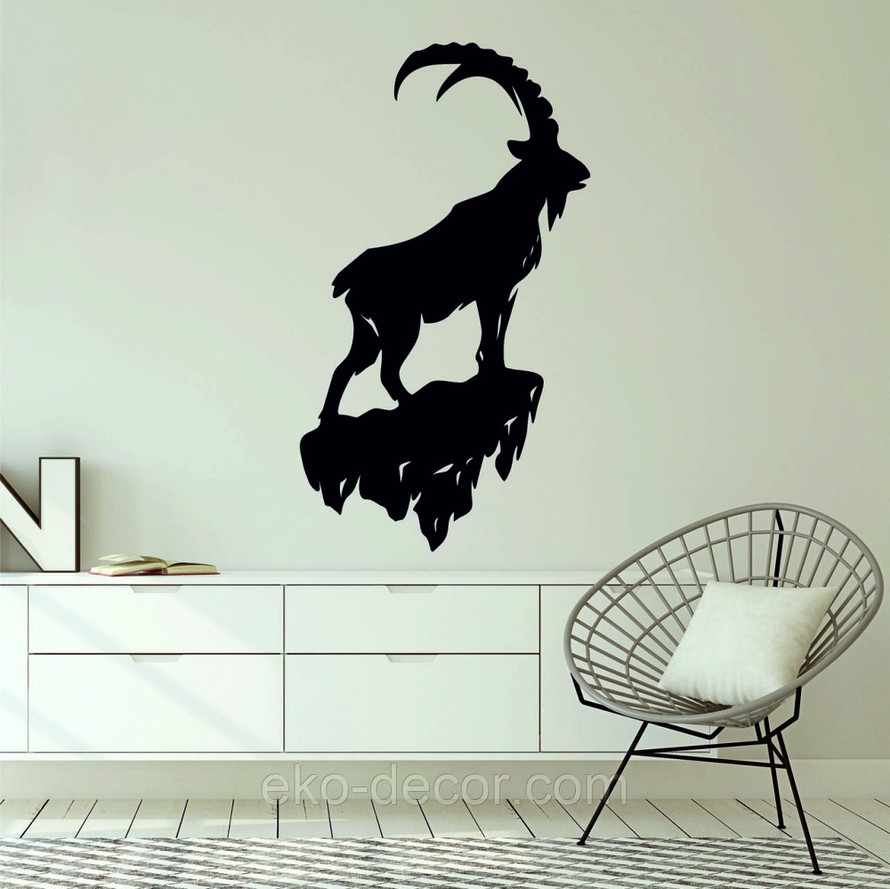 Декоративное настенное Панно «Горный Козел» Декор на стену 70*44 см, Черный Киев - изображение 2