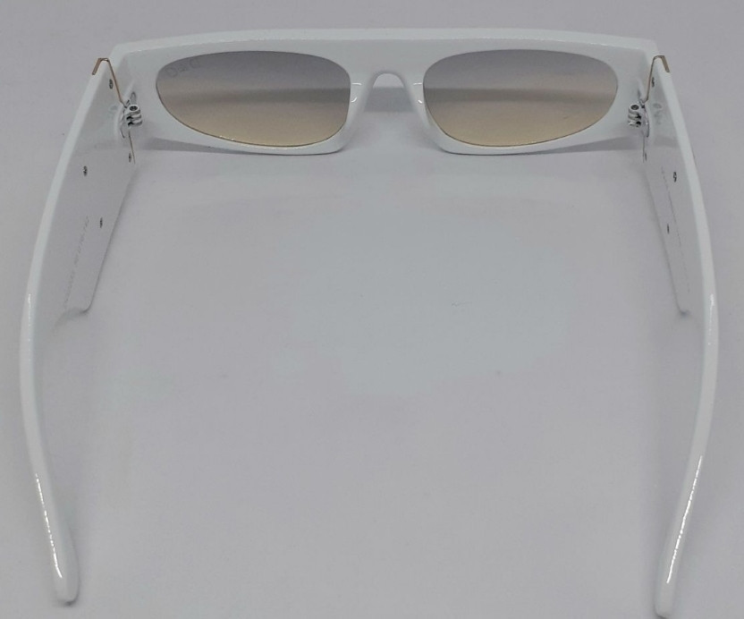 Брендовые модные женские очки белые линзы бежево золотые. Киев - изображение 4