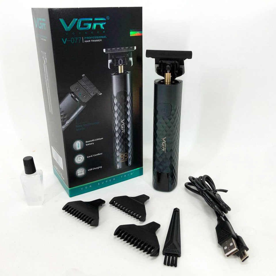 Класна машинка для стрижки волосся VGR V-077, Тример з насадками різної довжини, Тример для скронь NU-62 Львів - фото 4