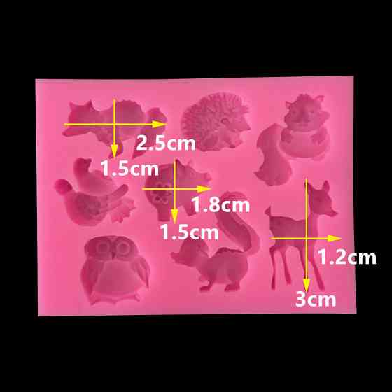 Молд силиконовый Животные 82 на 61 мм розовый Киев
