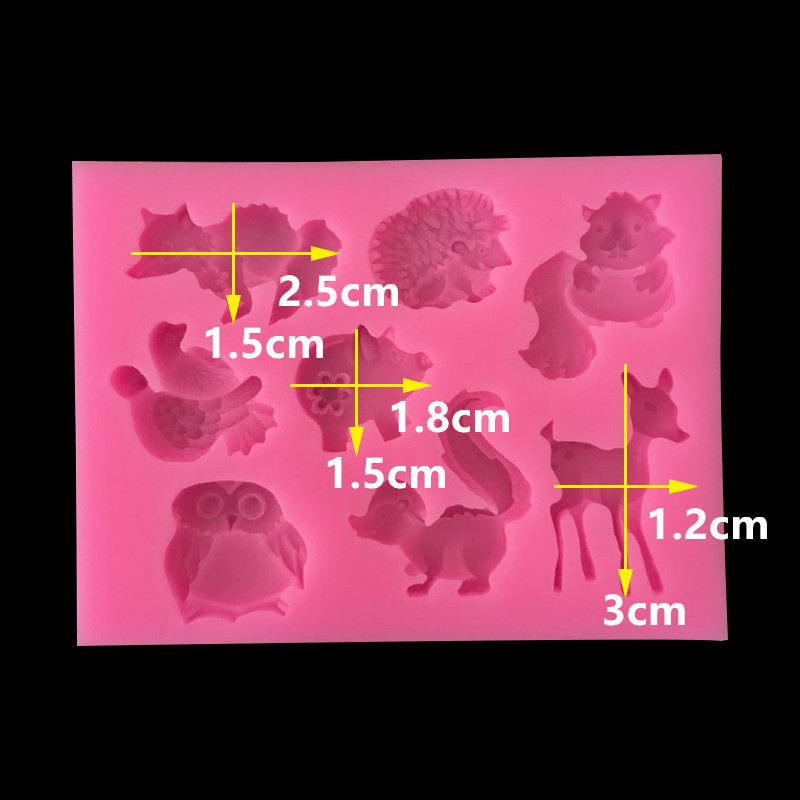Молд силиконовый Животные 82 на 61 мм розовый Киев - изображение 2