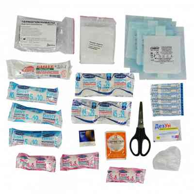 Автомобільна аптечка Poputchik "Євростандарт" + ЖИЛЕТ,згідно ТУ,футляр м'який червоний (02-024-М) Вінниця