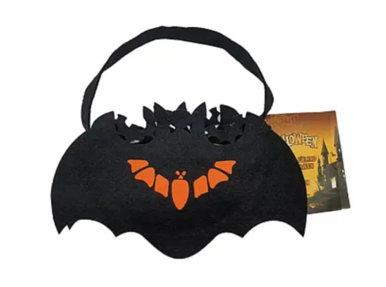 Сумка для конфет на хэллоуин Летучая мышь 17 на 9 см черно-оранжевый Киев