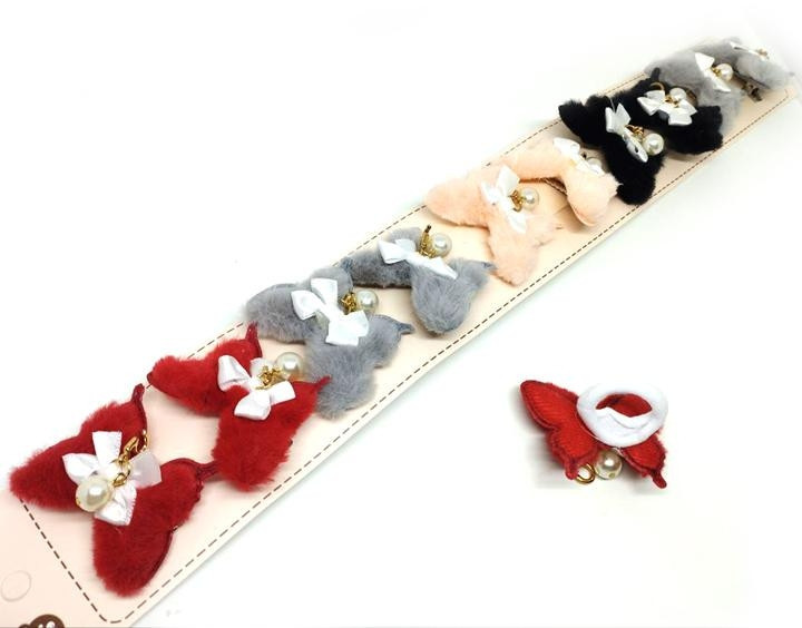 Заколки для девочки из меха Бабочка 10 шт Киев - изображение 1